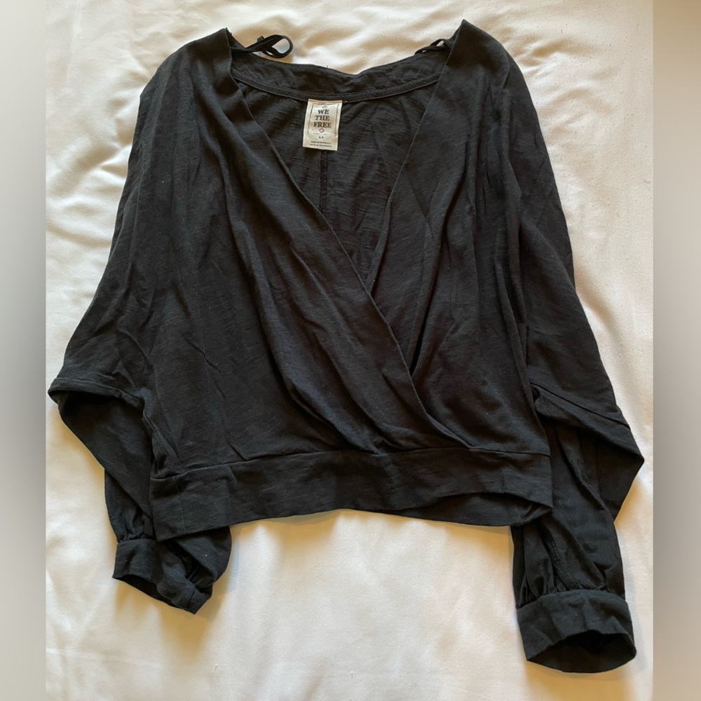 Free people crossover long sleeve blouse